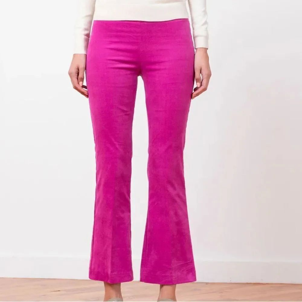 Avenue Montaigne Leo Designer Pink Boot-Cut Cropped Pants